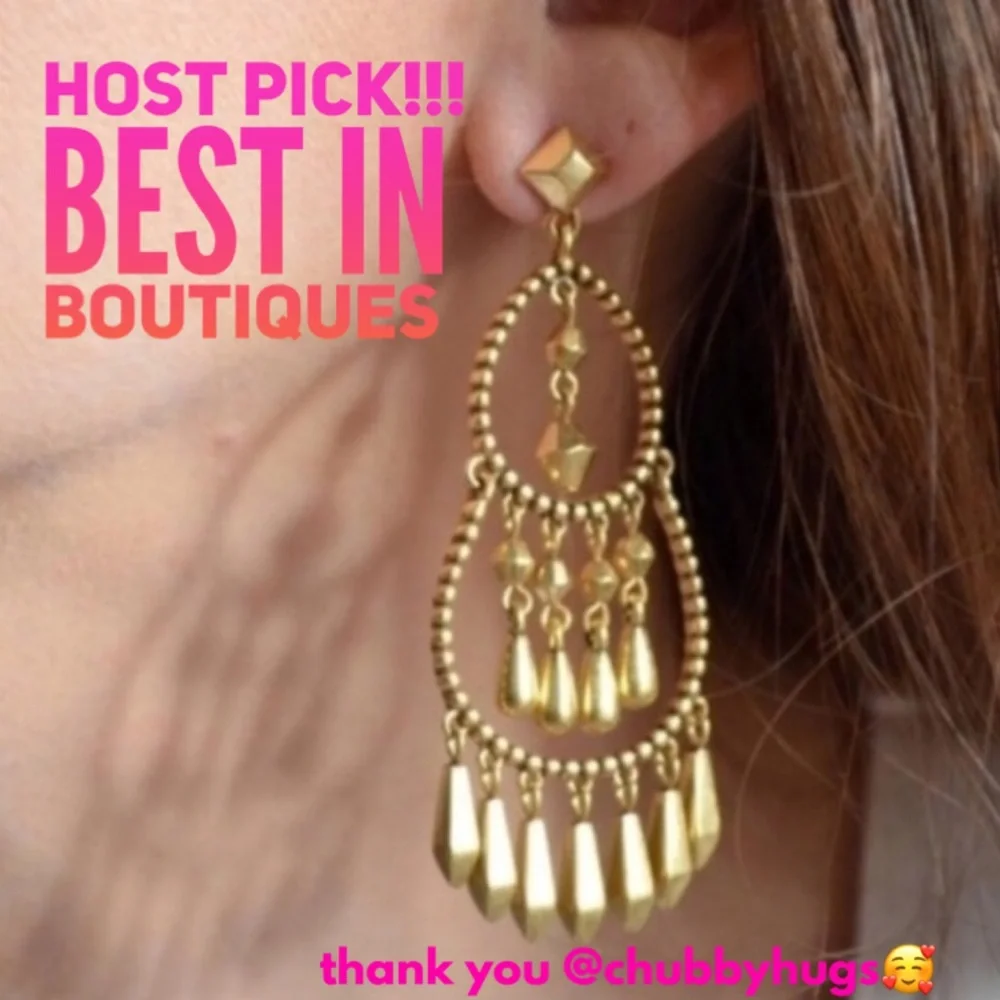 Stella & Dot | Vintage Gold Reverie Chandelier Shoulder Duster Tiered Ea…
